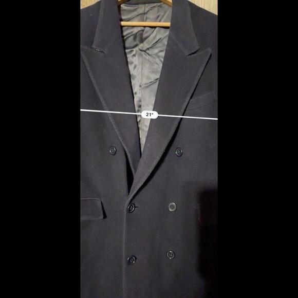 FER7  Wool Cashmere Mens Peacoat Sz 52 Blue - Picture 4 of 13